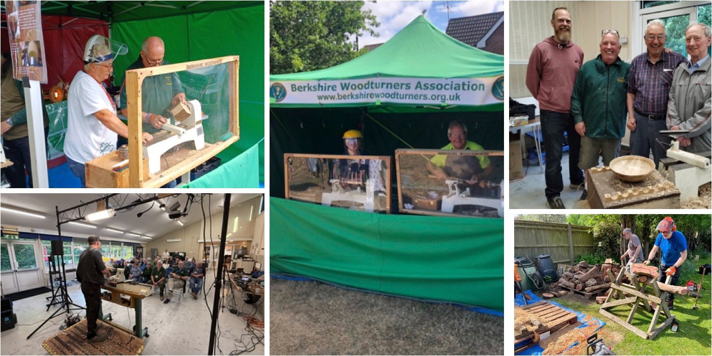 Club members enjoying an outdoor woodturning event